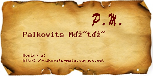 Palkovits Máté névjegykártya