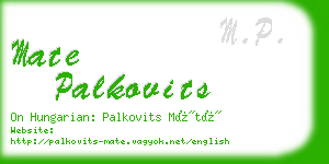 mate palkovits business card